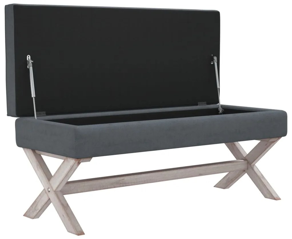 Banco de arrumação 110x45x49 cm veludo cinzento-escuro
