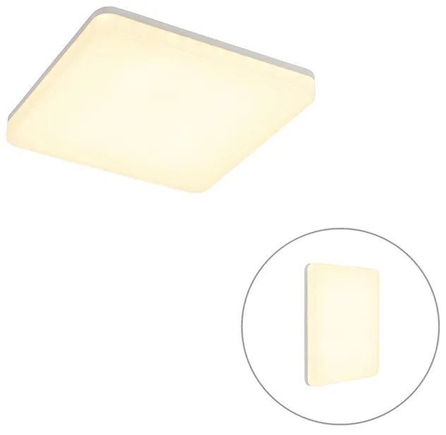 Candeeiro de Teto Moderno Quadrado c/ LED Integrado - Plater Moderno