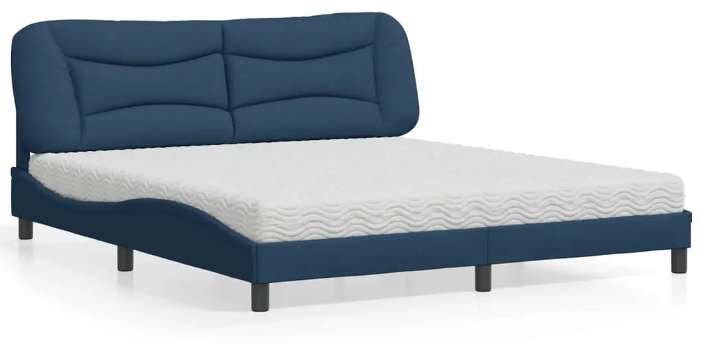 Cama com colchão 180x200 cm tecido azul