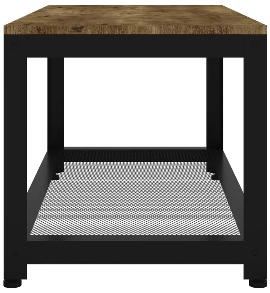 Mesa de centro 90x45x45 cm MDF e ferro castanho-escuro e preto