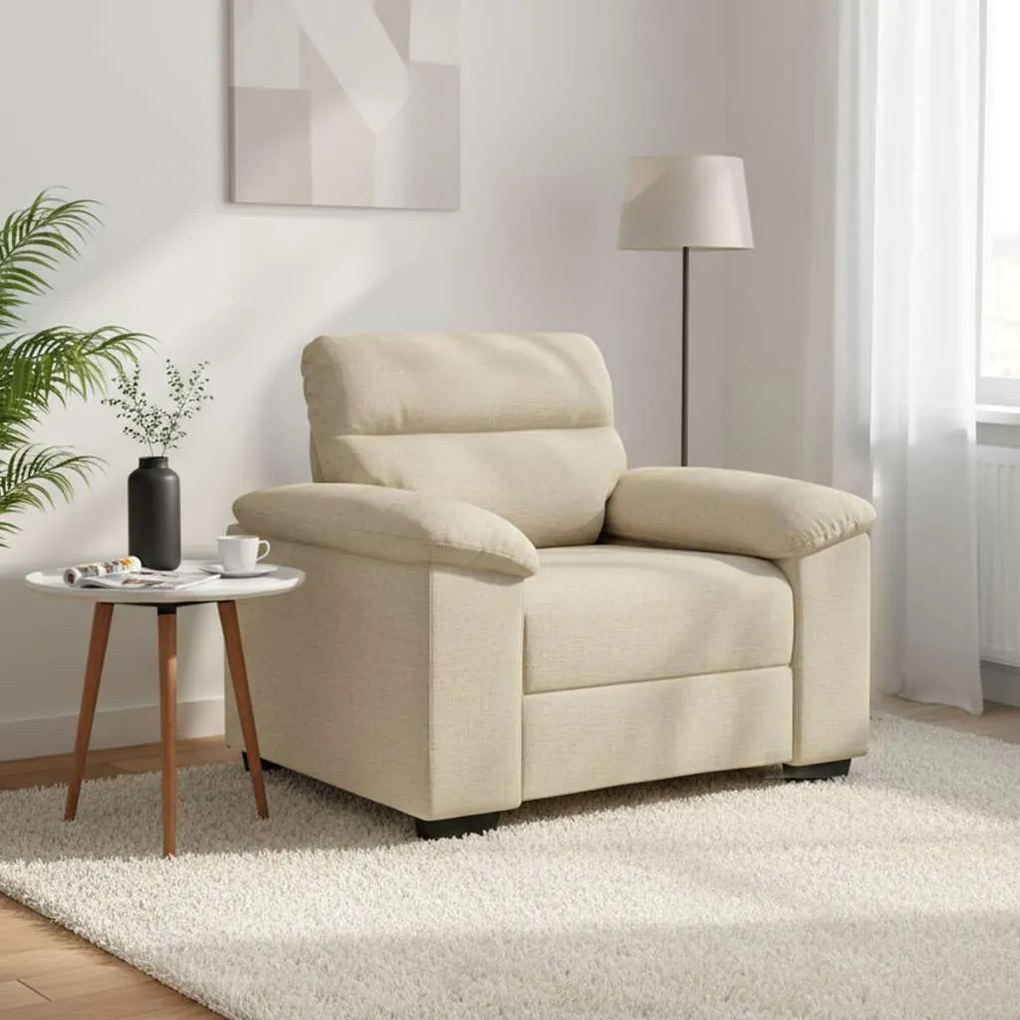 vidaXL Poltrona 100x81x84 cm tecido cor creme