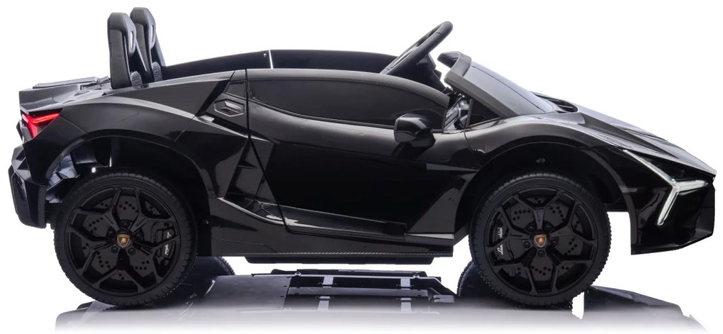 Carro elétrico para Crianças 2 Lugares Lamborghini Revuelto XL 24V 4x4 Rodas Espuma EVA, Assento Couro ecológico Preto