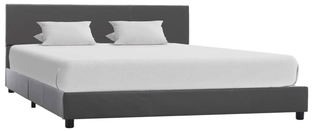 Estrutura de cama 120x200 cm couro artificial cinzento