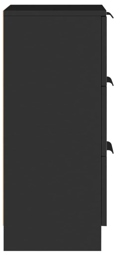 Aparadores 2 pcs 30x30x70 cm derivados de madeira preto