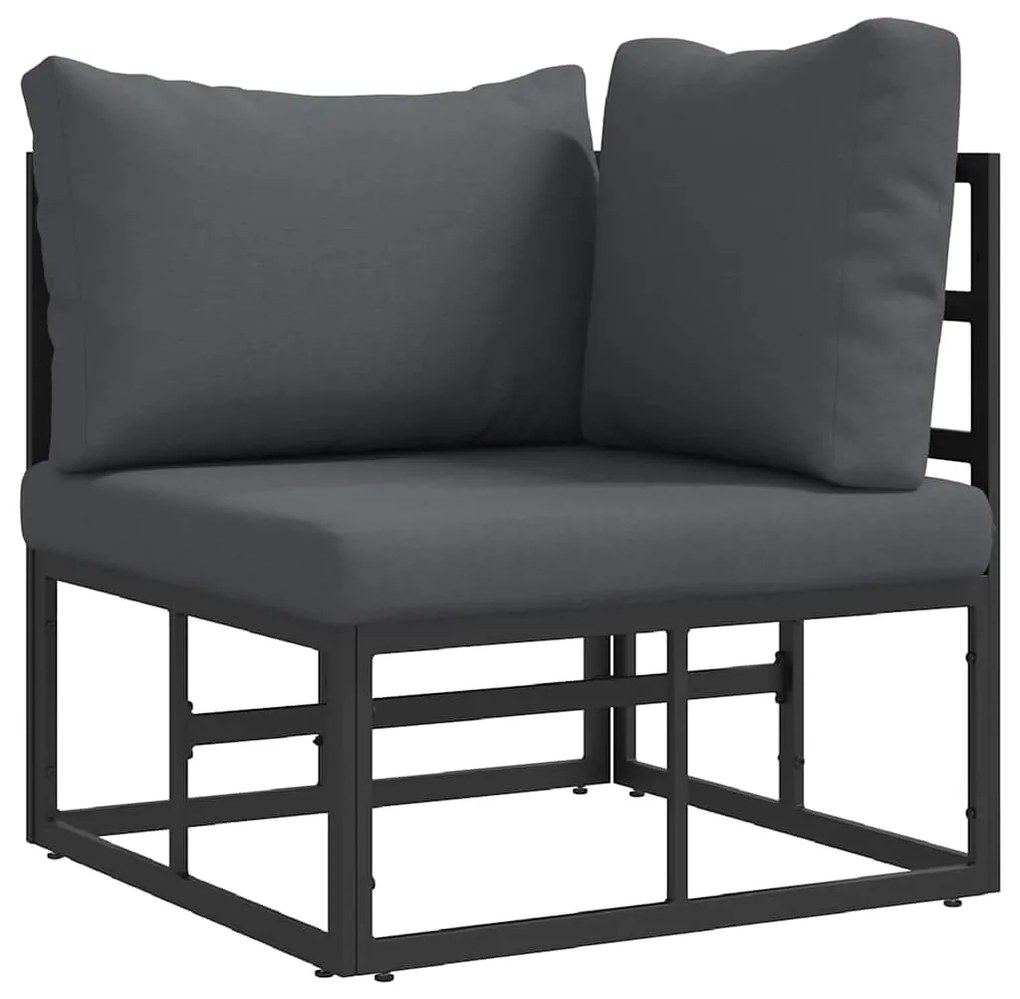 Conjunto de Sofá de Jardim 4 pcs Preto 211.5 x 141.5 x 71 cm