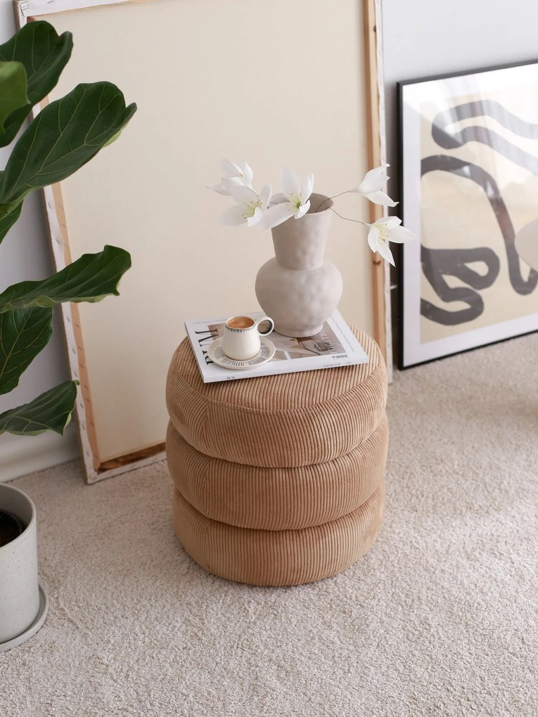 Pouffe Boum – Camel – 40 cm x 40 cm x 40 cm