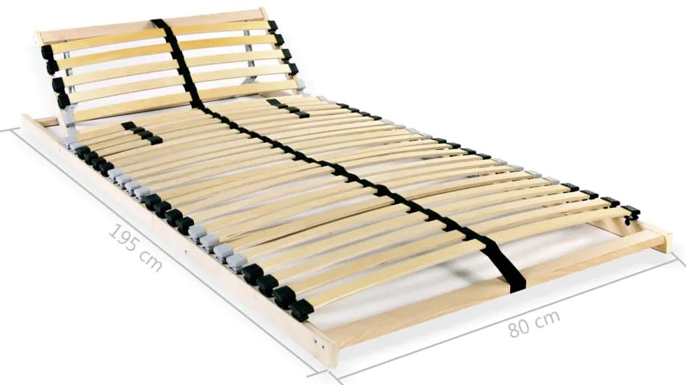 Estrados de ripas 2 pcs com 28 ripas 7 zonas 80x200 cm
