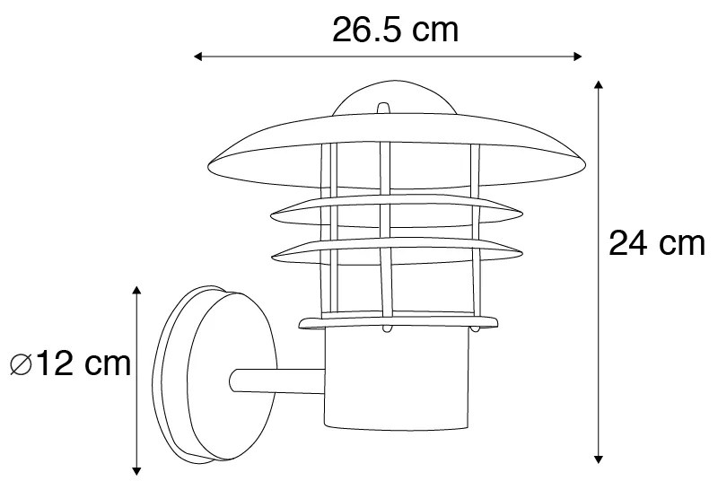 Candeeiro de parede exterior vintage cobre IP44 - Prato