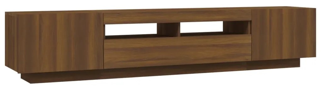 Conjunto móveis de TV 2pcs c/ LEDs madeira carvalho castanho