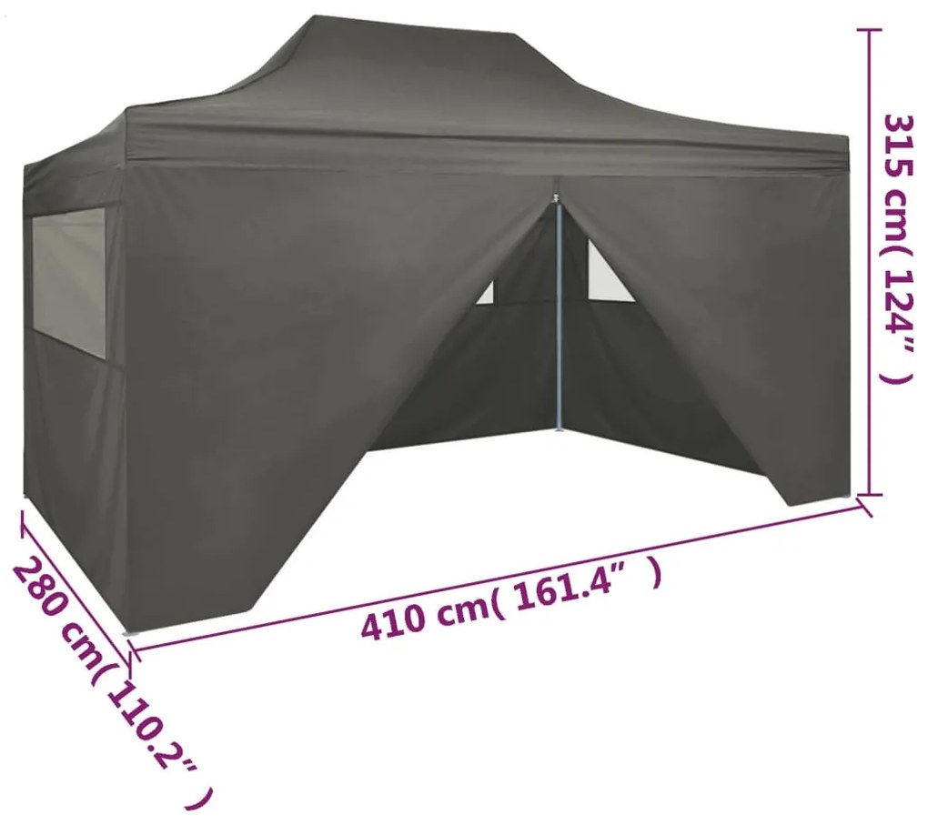 Tenda 4x3m Paddock Dobrável com Porta e Estrutura em Aço - Cinzento