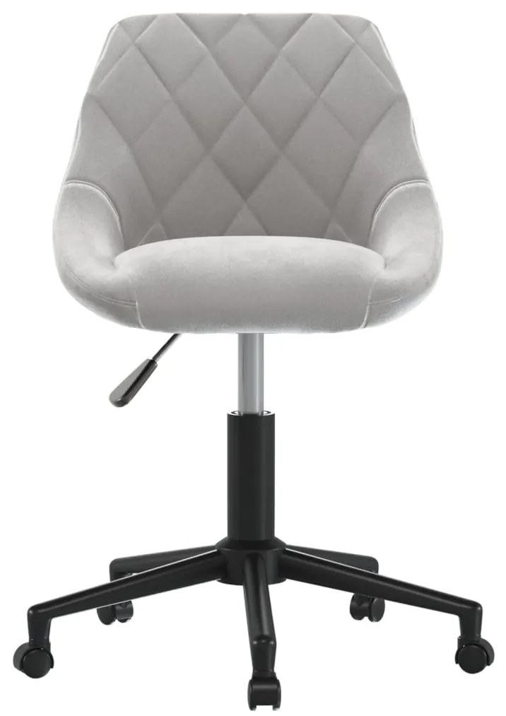 Cadeiras de jantar giratórias 2 pcs veludo cinzento-claro