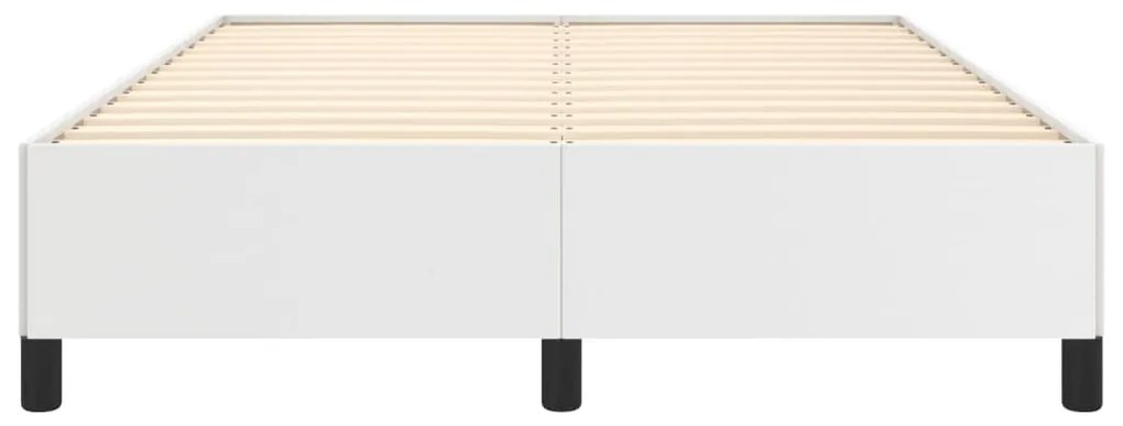 Estrutura de cama 140x190 cm couro artificial branco