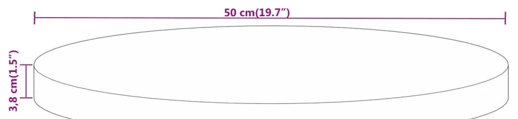 Tampo de mesa redondo Ø50x3,8cm madeira mangueira áspera maciça