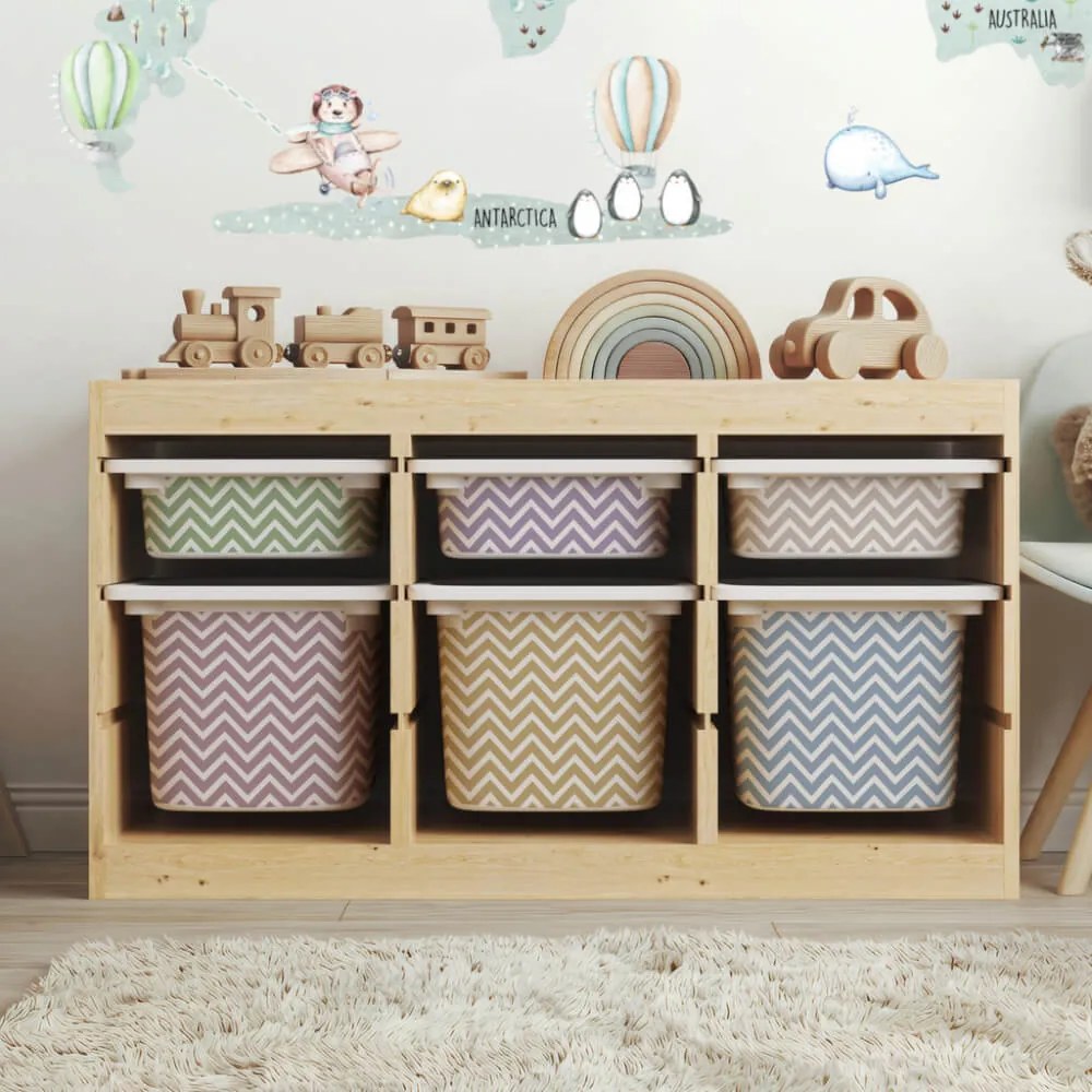 Autocolantes para a caixa IKEA TROFAST - Ziguezague