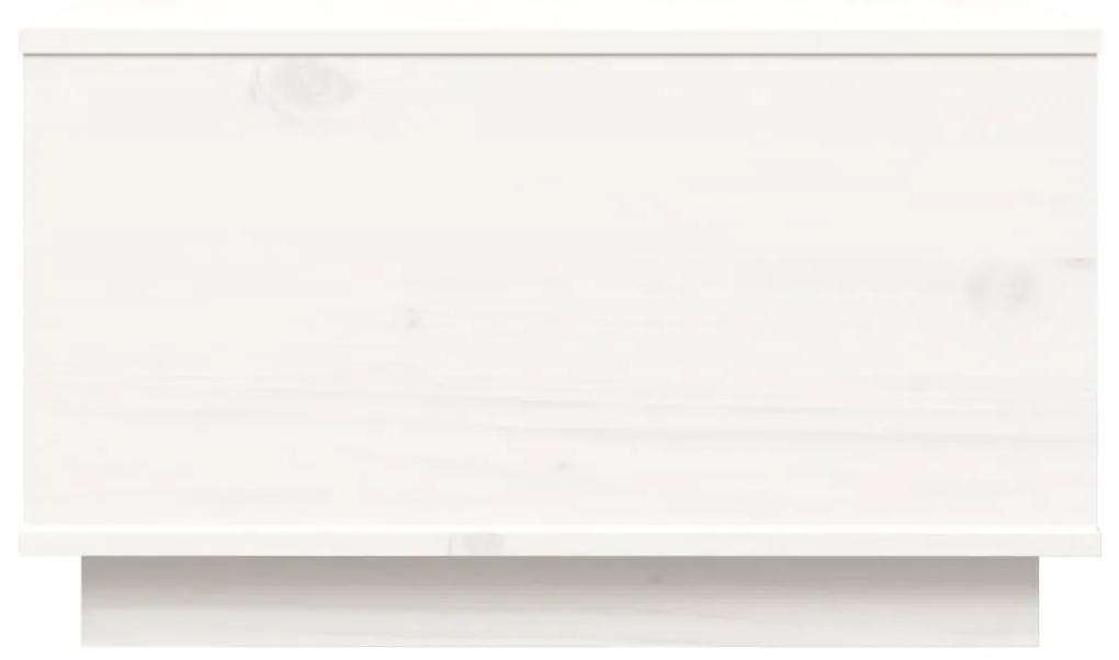 Mesa de centro 60x50x35 cm madeira de pinho maciça branco