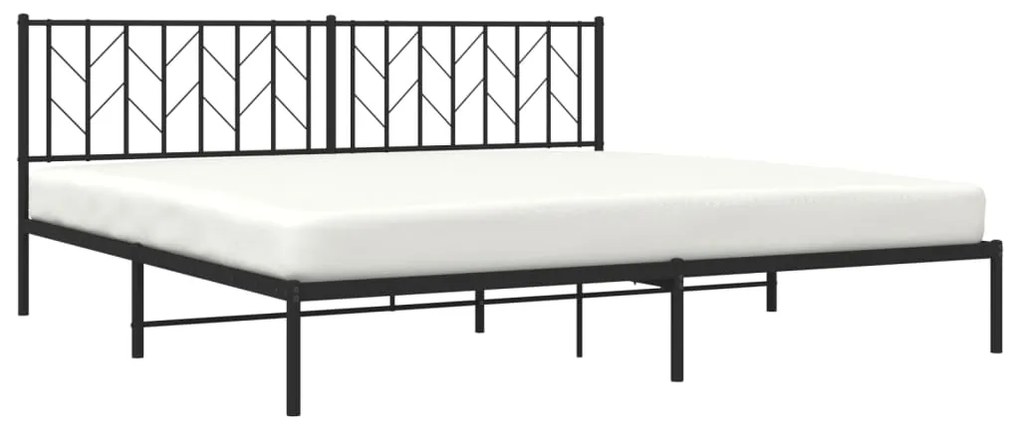 Estrutura de cama com cabeceira 200x200 cm metal preto