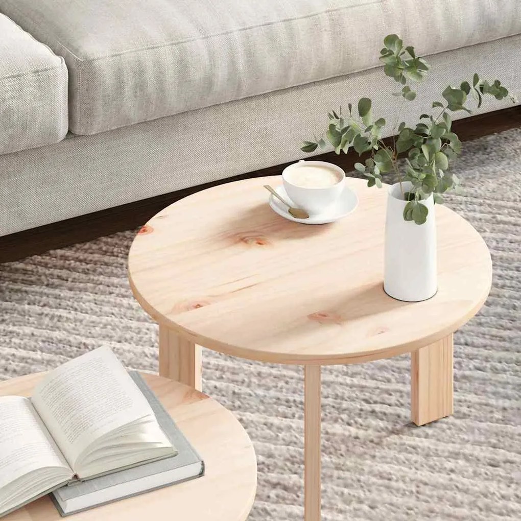 Conjunto de Mesas de Café 2 pcs Natural 47.5 x 47.5 x 27 cm