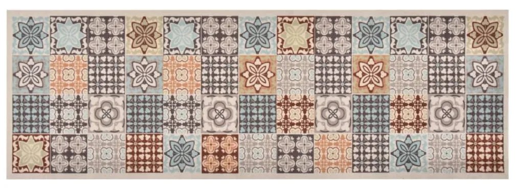 vidaXL Tapete de cozinha lavável com design mosaico colorido 60x180 cm