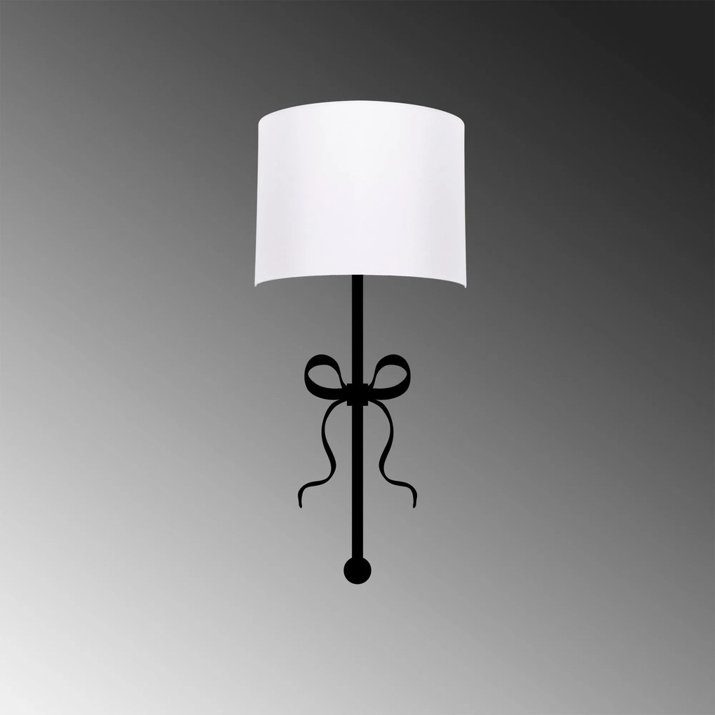 Candeeiro de Parede Asaf – Branco e Preto – 15 x 28 cm