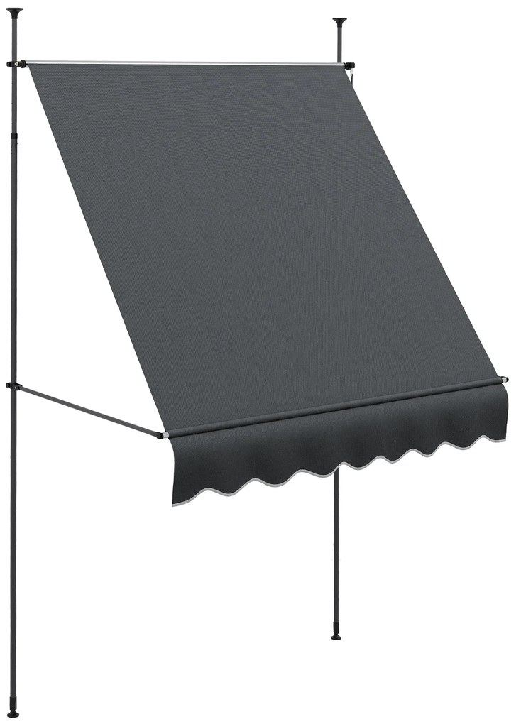 Toldo Manual Retrátil com Manivela 200x120x210-300 cm Toldo para Varan