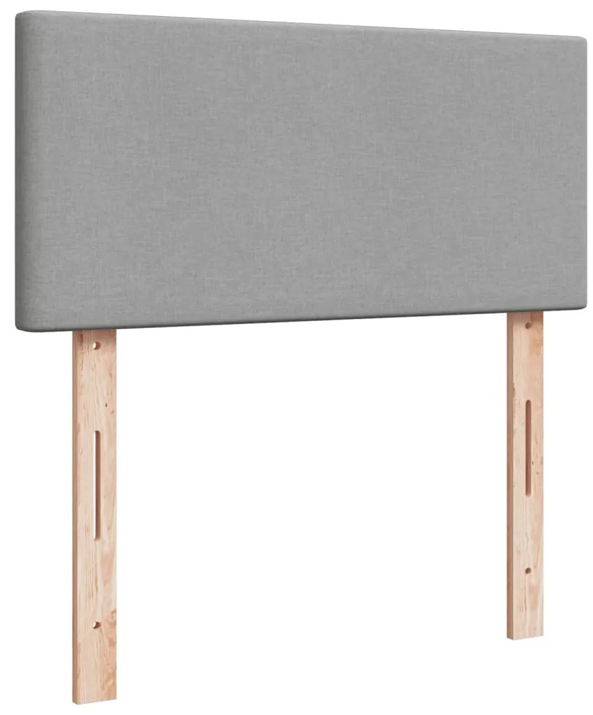 Cama com molas/colchão 90x200 cm tecido cinza-claro