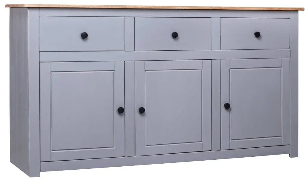 vidaXL Aparador 135x40x80 cm pinho maciço panama cinzento