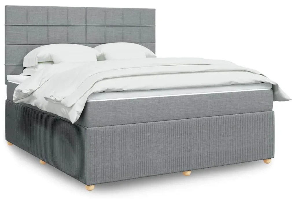 vidaXL Cama com molas/colchão 180x200 cm tecido cinzento-claro