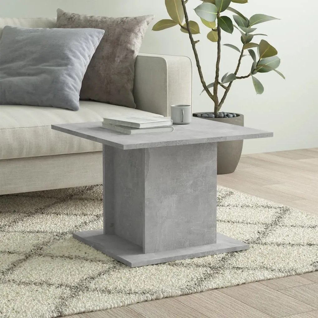vidaXL Mesa de centro 55,5x55,5x40 cm derivados madeira cinza-cimento