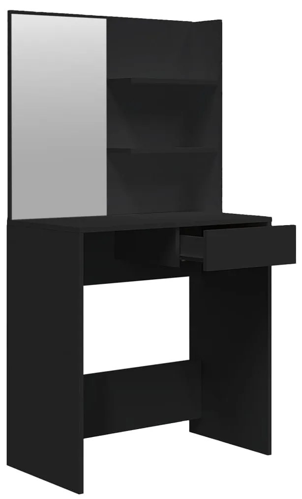 Toucador com espelho 74,5x40x141 cm preto