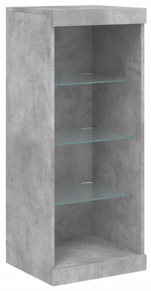 Aparador com luzes LED 162x37x100 cm cinzento cimento