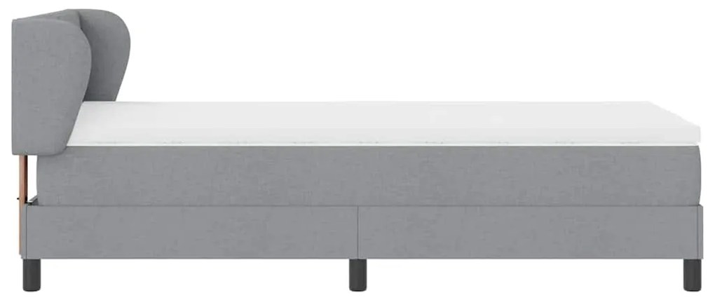 Cama Box com Colchão vidaXL Cinza Claro 90x190 cm Tecido