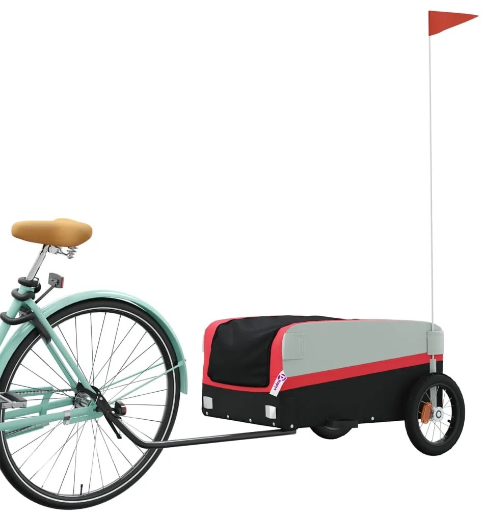 Reboque para bicicleta 30 kg ferro preto e vermelho