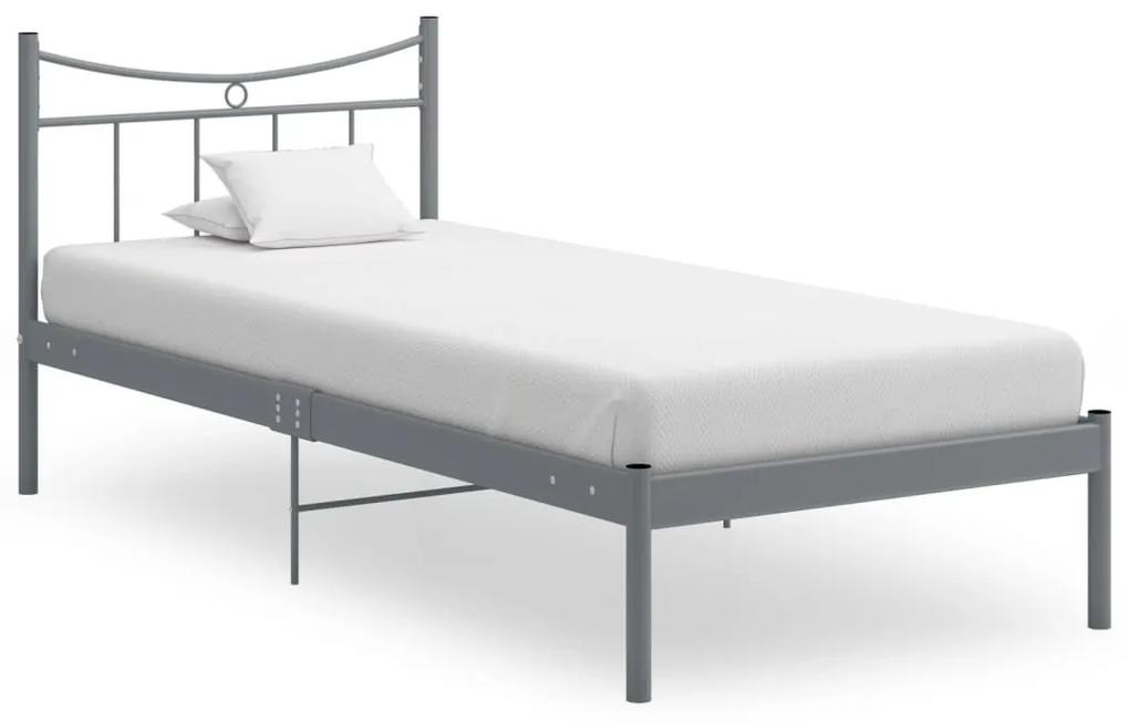 324794 vidaXL Estrutura de cama 90x200 cm metal cinzento