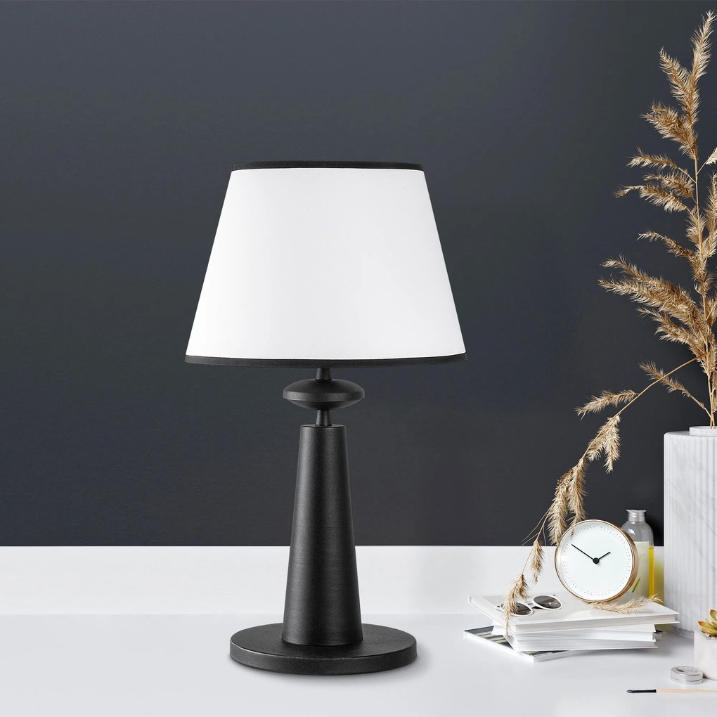 Candeeiro de Mesa Pardo – Preto – 30 cm Diâmetro x 55 cm Altura