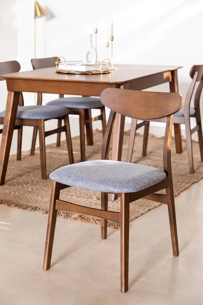 Conjunto de 2 Cadeiras Klod - Madeira Escura - Design Nórdico