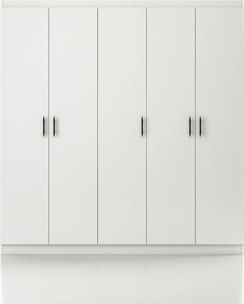 Conjunto de Quarto Lavinia – Branco – Guarda-Roupa 175x186x50 cm, Estr