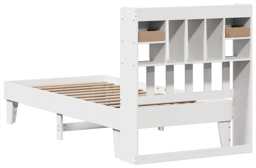 Cama sem colchão 100x200 cm madeira de pinho maciça branco