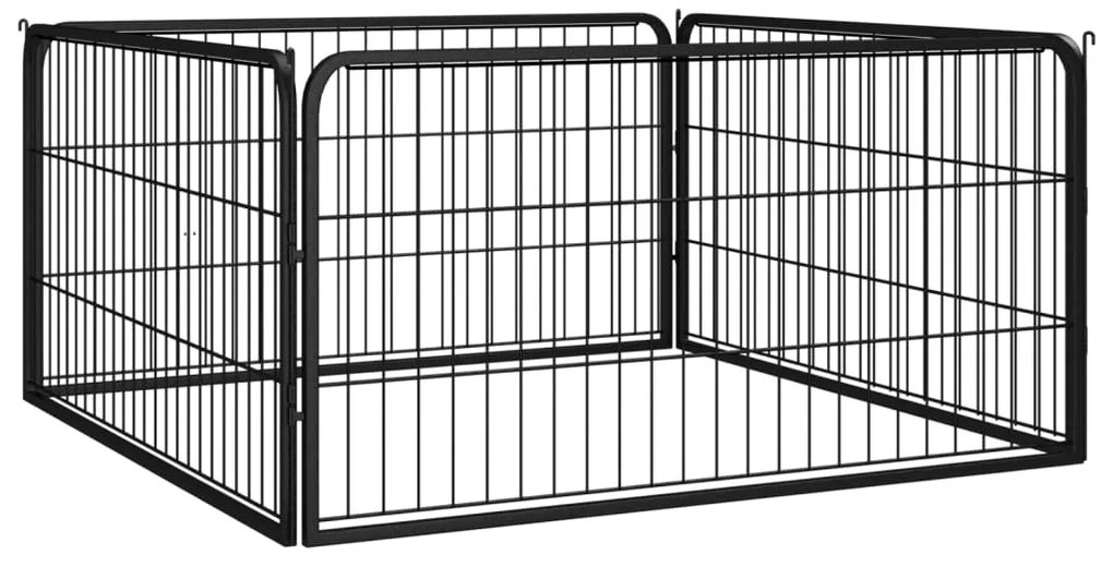 Canil com 4 painéis 100x50 cm aço revestido a pó preto