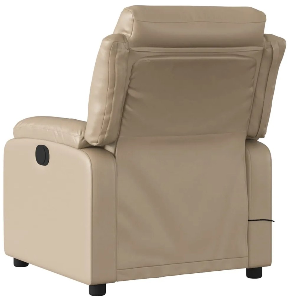 Poltrona de massagens reclinável couro artificial cappuccino
