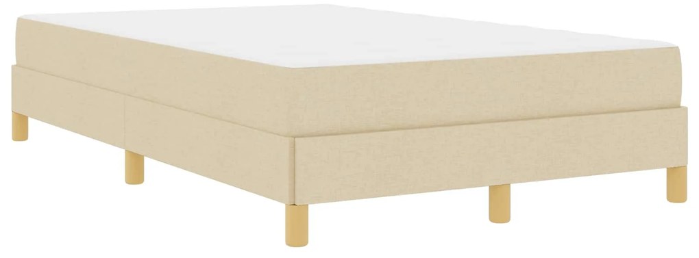 vidaXL Cama Box com colchão Creme 120 x 200 cm tecido