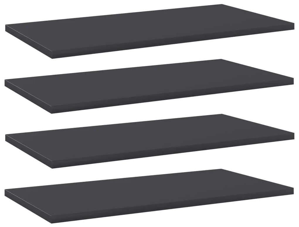 vidaXL Prateleiras para estante 4 pcs 60x30x1,5cm contraplacado cinza