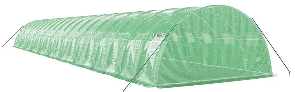 Estufa com estrutura de aço 80 m² 20x4x2 m verde