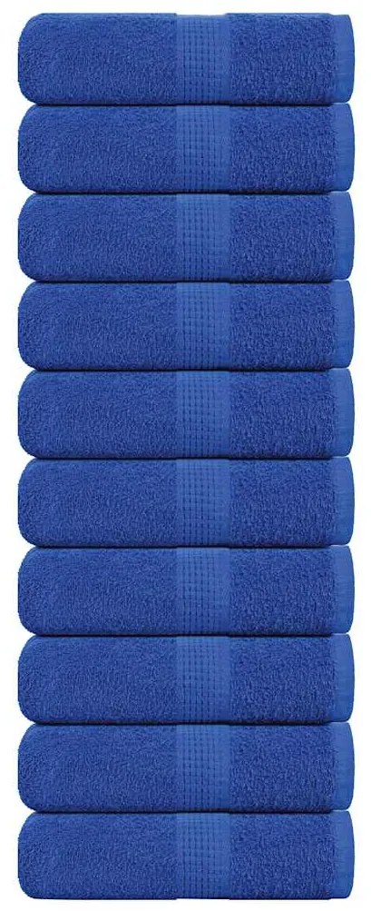 Toalhas de mãos 10 pcs 30x30 cm 360 g/m2 100% algodão azul