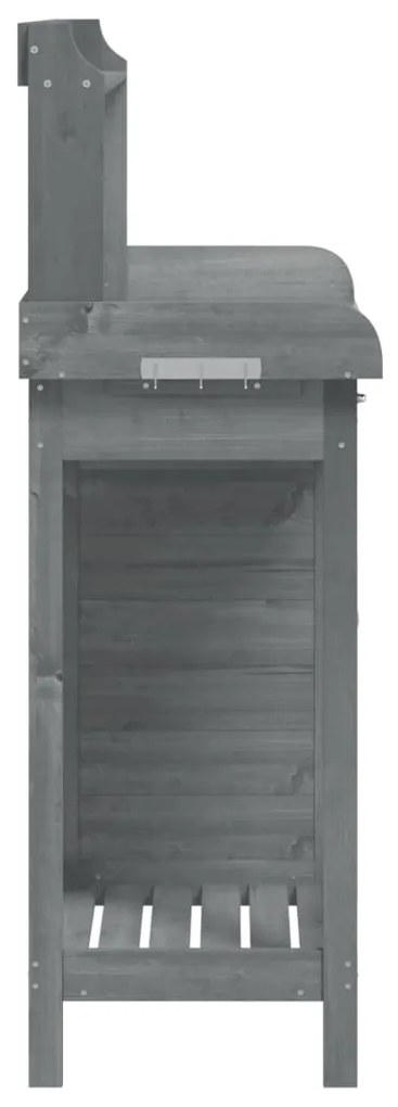 Mesa de cultivo c/ armário 110,5x45x124,5 cm abeto maciço cinza
