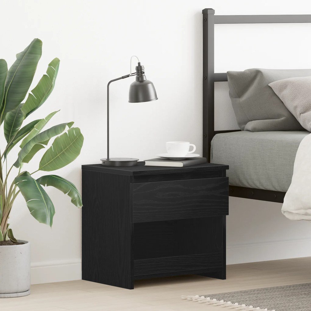 Cabeceira de Cama vidaXL Preta em Carvalho 40x30x39 cm Madeira Engenheirada