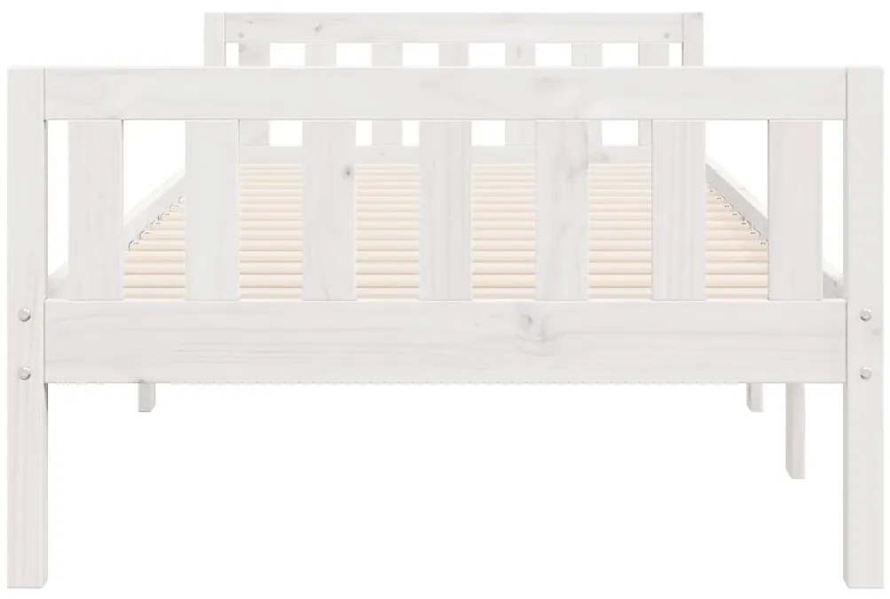 Cama de criança sem colchão 90x200 cm pinho maciço branco