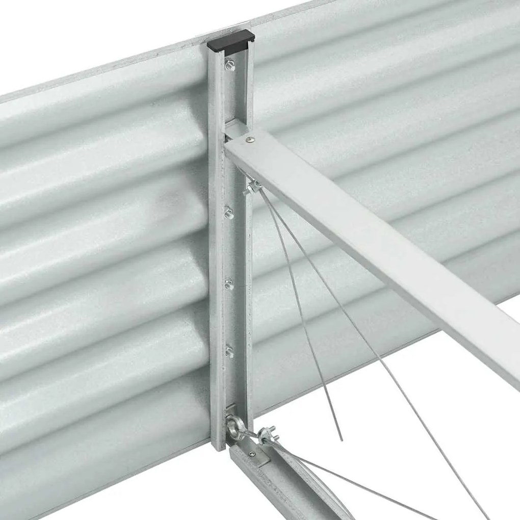 Canteiro elevado de jardim aço galvanizado 240x80x44cm prateado