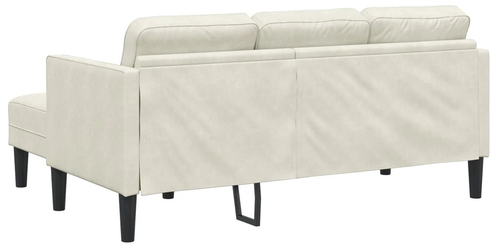 Sofá em L Creme 173x131x67 cm Veludo