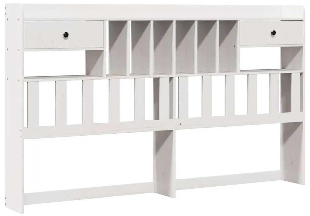 Cama com estante sem colchão 200x200 cm pinho maciço branco