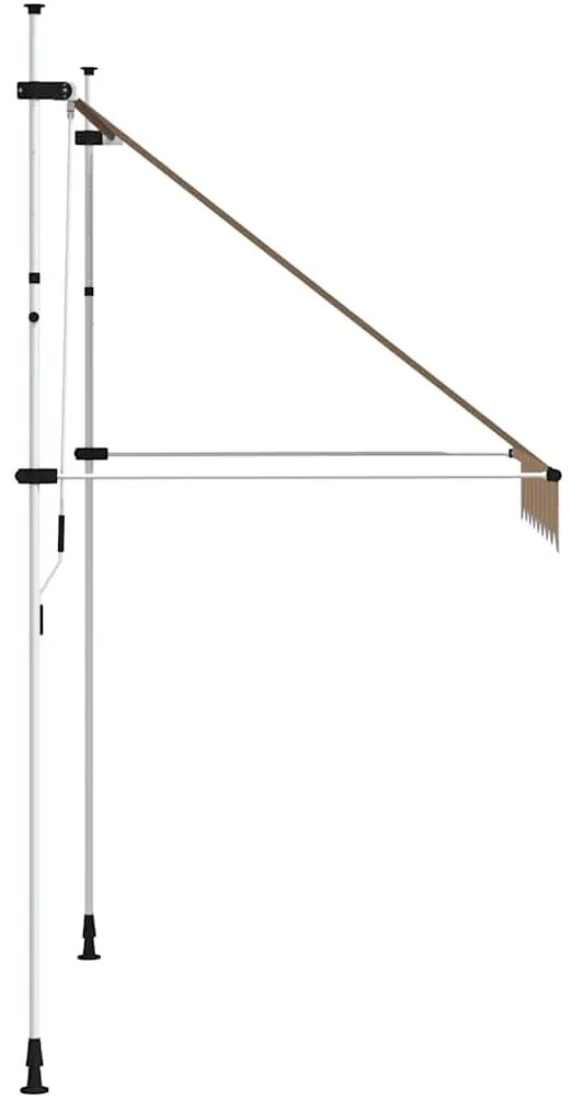 Toldo retrátil manual 200 cm riscas amarelas e azuis